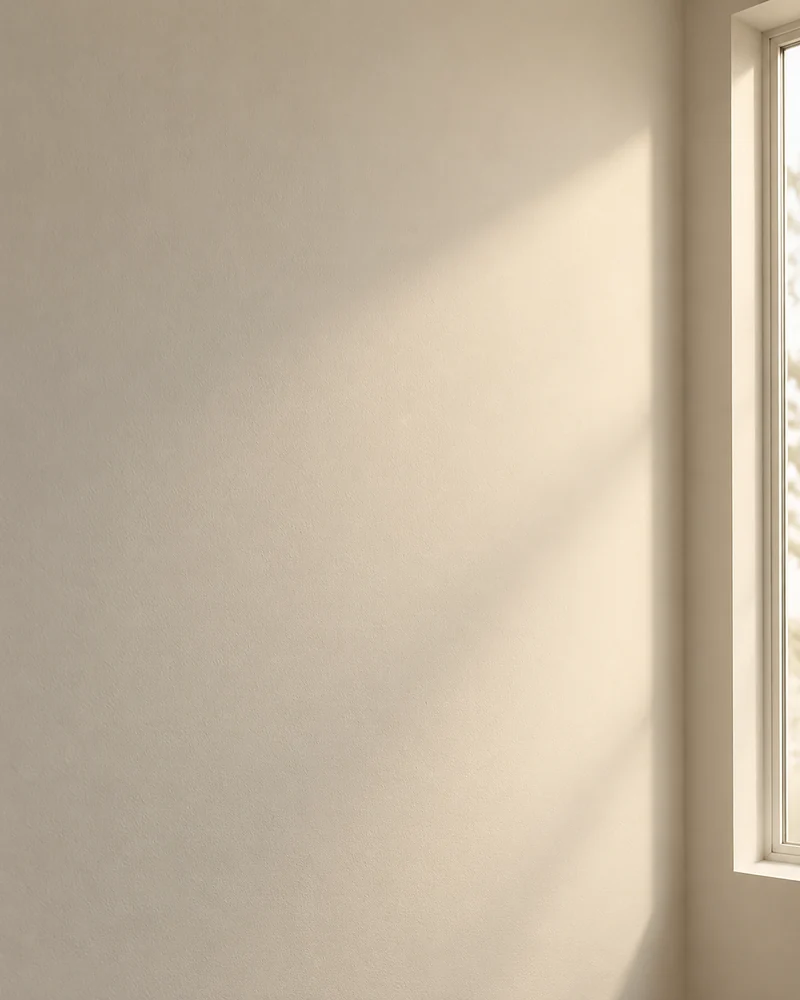 Illustrative painted wall with soft daylight falling across its surface